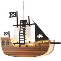Glow Pirate Ship Ceiling Pendant Children's Lighting - Brown, Black - Litecraft
