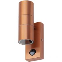 Litecraft - Kenn Wall Light Outdoor UpDown Fitting With pir Motion Sensor - Copper