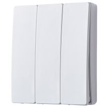 Kinetic Push Switch 3 Gang IP65 Rated Electrical Fitting - Matte White - Litecraft