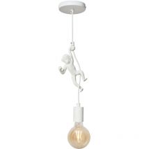 Litecraft - Oliver Ceiling Pendant Hanging Monkey Styled E27 1 Light - White