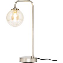Litecraft - Sitara Table Lamp With Champagne Tinted Glass Shade - Satin Nickel