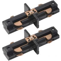 Litecraft - Track Butt Connector for Single Circuit Mains Fitting Black - 2 Pack