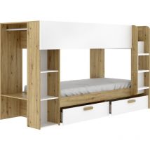 Dekit vinty - cama para dormitorio - litera - blanco / nordic - 150 x 245.4 x 109.8