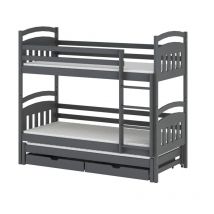Befara - litera juvenil de madera nasu - Gris oscuro - 90 x 190