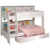 Litera Juvenil Mouse con Cajón 90x200 cm en Color Blanco - Añade Modernidad Al Dormitorio