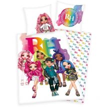 Herding - Literie coton 140x200 Rainbow High poupées blanc taie d'oreiller colorée 70x90 H24