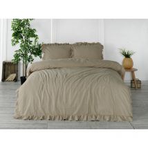 Literie en coton OXFORDTAN/220X200 STONEWASHED
