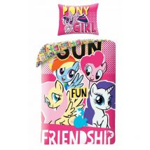 Literie enfant en coton 140x200 Poneys avec taie d'oreiller 70x90 Kids 09