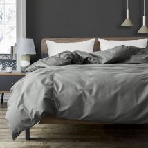 Literie Housse de Couette Simple Double Pur Coton Housse de Couette Fermeture Éclair Tie Dames Hommes Chambre Luxe Chambre Décor (Couleur: Gris,