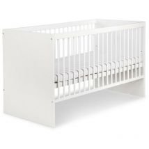 Monmobilierdesign - dalia Lit bébé enfant avec barreaux amovibles et sommier réglable Blanc 120X60