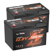 12V 100Ah Group 24 Bluetooth LiFePO4 Lithium Batterie mit 100A bms und Low-Temp-Schutz, Max.15000 Zyklen, 1280Wh, für Wohnmobile, Van, Trailer,