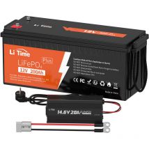 12V 200Ah plus LiFePO4 Batterie & 12V 20A Lithium Chargeur de Batterie(Expédition en Deux Colis) - Litime