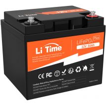 Batterie Lithium LiFePO4 12V 50Ah, 640Wh d'énergie, bms 50A, Durée de Vie de 10 Ans pour Camping-Car, Bateau, Moteur Hors-bord Électrique, Moteur de