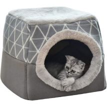 Perle Rare - Maison de chat pliable en peluche d'hiver