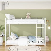 Lits enfants 90200cm, lits superposés, lits en fer, lits superposés en fer de forme classique, blanc - white