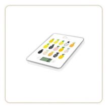 Balance de cuisine électronique 8341 Slim - 5 kg / 1 g - Plateau en verre trempé - Extra-plate - bd Ananas - Little Balance