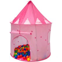 LittleTom Tente de jardin à boules 100x100x135cm jouet pour petites filles Rose