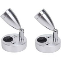 Litzee - 2 pièces 12V led Spot Lampe de Lecture Murale de Chevet Interrupteur réglable Camping-Car Caravane Van Caravane lumière intérieure pour