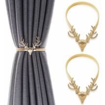 Embrasse de rideau 2pcs Embrasses à Rideaux Attache De Rideaux Avec Crochet En Métal Boucle De Rideau Forme De Cerf Pince à Rideau Retenue De Rideau