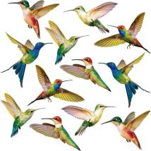 Autocollant de Fenêtre de Colibri Décalques de Vitre Anti-Collision pour Empêcher d'Impact d'Oiseau sur Fenêtre Autocollants Anti-Adhésifs en Vinyle