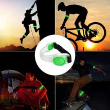 Brassard Lumineux LED[2 Pièces], Bracelet LED Réfléchissant, Réglable Bracelet de Sécurité Haute Visibilité pour Sport Extérieur, Le Vélo, La Marche,
