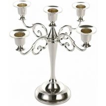 Litzee - lycxames - Candelabros de metal estilo europeo para bodas, regalos de cumpleaños y Navidad, decoración del hogar (plata)