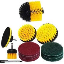 Soekavia - Juego de 12 almohadillas para cepillos de taladro, una almohadilla para fregar, potentes almohadillas de limpieza con almohadilla de