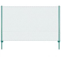 Litzee - skm Clôture en grillage métallique avec poteaux Acier 25x2 m Vert