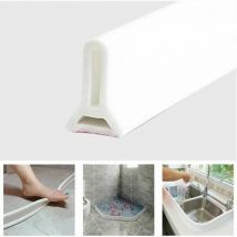 Litzee - Plinthe carrelage de sol intérieur Bande Imperméable Pliable De Silicone, Obturateur De Barrage D'eau De Seuil De Douche, Arrêt D'écoulement