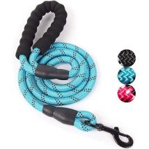 Corde Laisse pour Chien avec poignée rembourrée Souples et Fils réfléchissants en Nylon Durable Laisse de sécurité 1,5 m Escalade Corde Twist Laisse