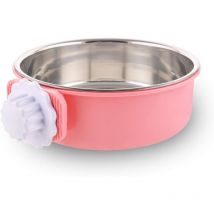 Dog Cage Bowl, Removable Stainless Steel Hanging Bowl, Cage Small Water Bowl, Food Bowl, Feeder for Dogs, Cats, Rabbits, Birds, Green, Pet Supplies