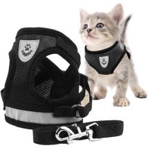 Harnais Chat,Harnais pour Chat,Laisse Harnais Chat,Harnais Laisse pour Chat,Harnais pour Chat avec Laisse Gilet Réfléchissant,Réglable Harnais Laisse