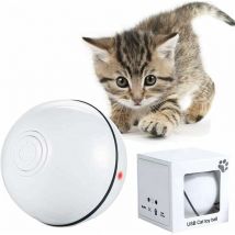 Jouet Interactif pour Chat, Boule Auto-Rotative à 360 Degrés, Chargement usb Jouet Exercice à led, Balles Interactives Automatiques Rotatives pour