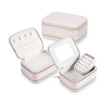 Lycxames – Joyero de Viaje, Joyero Pequeño con Espejo para Anillos, Pendientes, Botones, Pulseras – 1 Pieza