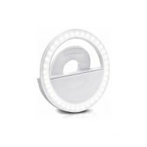 Litzee - Lampe de bureau Selfie Light led pour Samsung Galaxy Sony et autres smartphones Selfie Clip lumière rechargeable Anneau de clip Dimmable