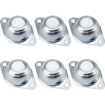 Lot de 6 Transfert à Billes, Roulettes de Meubles, avec Trous de Fixation de la Bride Inférieure Roulement Transfert Fer Galvanisé avec Boules en