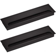 Litzee - Passe-Câble pour Bureau Rectangulaire 80x 275mm Passe-Câble Presse-étoupe pour Table de Bureau Meubles de Maison cable Aluminium Noir