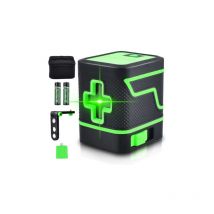 Litzee - Niveau laser, ligne transversale à faisceau vert vif avec auto-nivellement, outil de ligne de niveau laser avec ligne verticale et