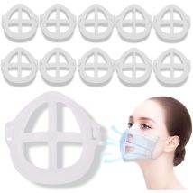 Support Masque [10 pcs], Support 3D Pour Masque - Réutilisable lavable - Augmente plus d'espace respiratoire - Adapté au nez et à la bouche -Support