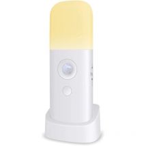 Litzee - Veilleuse Enfant, Lampe Détecteur de Mouvement, Luminosité Ajustable,Portable, Rechargeable, pour chambre à coucher, chambre d'enfant, et
