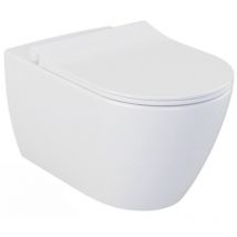 Bello Wc sospeso senza brida + Sedile anticaduta, Bianco (BelloRimless) - Livea