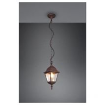 Livenza sospensione da esterno 4 lati fusione di alluminio ruggine e vetro trasparente h. 83CM IP44