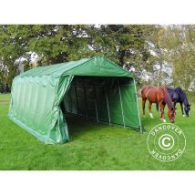 Livestock shelter 3.77x7.3x3.18 m, PVC, Green