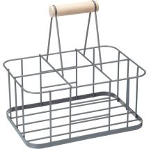 Living Nostalgia KitchenCraft Caisse à lait/porte-bouteilles en métal, 29 x 20 x 13 cm - Gris