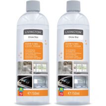 Livington - GlassStar Fenster- und Oberflächenreiniger 2x 750ml - Zubehör für Window Buddy Fensterreinigungsgerät - streifenfreie Sauberkeit