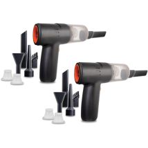 PocketVac - Doppelpack - Akku Handstaubsauger mit Gebläse - kabelloser Auto-Staubsauger inkl. Aufsätze, usb-c Kabel, Aufbewahrungstasche & Filter