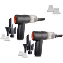 PocketVac inkl. Ersatzfilter - Akku Handstaubsauger mit Gebläse - kabelloser Auto-Staubsauger - inkl. Aufsätze, usb-c Kabel, Aufbewahrungstasche &