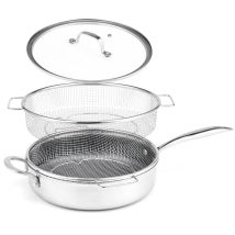 Livington Titan Pfannenset 3-teilig – Edelstahl, Aluminium – Induktionsgeeignet, Spülmaschinengeeignet – Hitzebeständig bis 260 °C