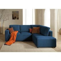 Lisa Design - Livy - canapé d'angle convertible - avec coffre - en velours côtelé - 5 places - droit