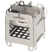 Stufa a legna leggera pieghevole Stufa tascabile portatile in acciaio inossidabile per campeggio all'aperto Zaino in spalla Cucina Picnic - Lixada